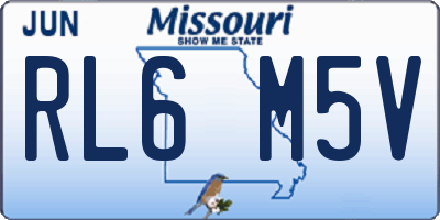 MO license plate RL6M5V