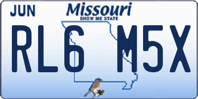MO license plate RL6M5X
