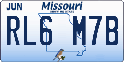 MO license plate RL6M7B