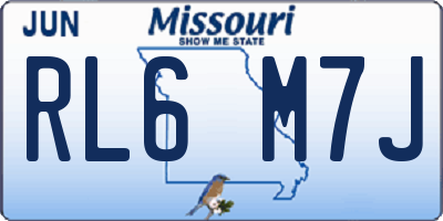 MO license plate RL6M7J
