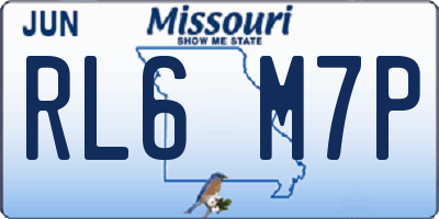 MO license plate RL6M7P