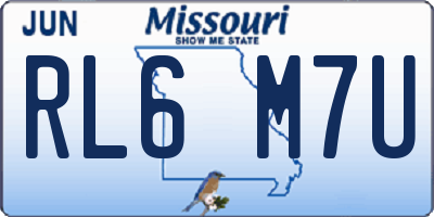 MO license plate RL6M7U