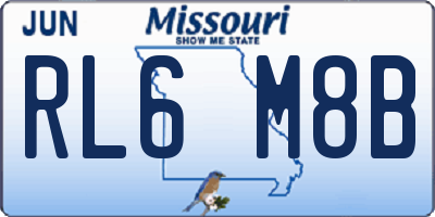 MO license plate RL6M8B