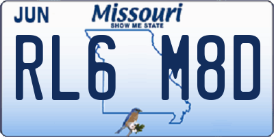 MO license plate RL6M8D