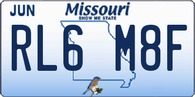 MO license plate RL6M8F