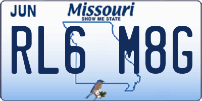 MO license plate RL6M8G