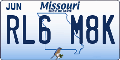 MO license plate RL6M8K