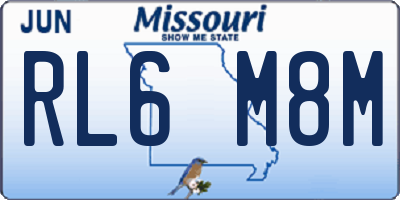 MO license plate RL6M8M