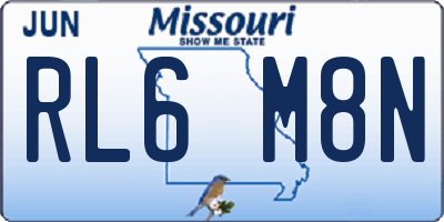 MO license plate RL6M8N