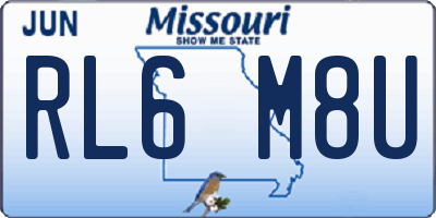 MO license plate RL6M8U