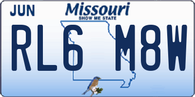 MO license plate RL6M8W