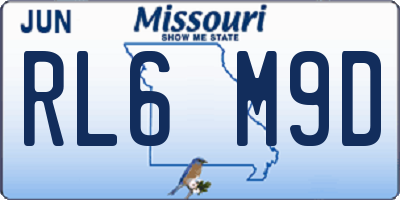 MO license plate RL6M9D