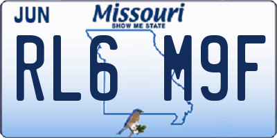 MO license plate RL6M9F