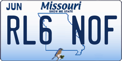 MO license plate RL6N0F