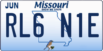 MO license plate RL6N1E