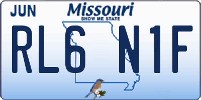 MO license plate RL6N1F