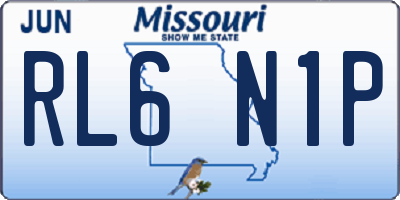 MO license plate RL6N1P