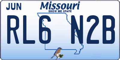 MO license plate RL6N2B