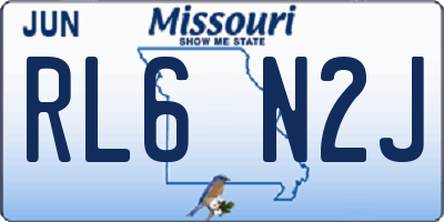 MO license plate RL6N2J