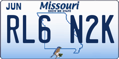 MO license plate RL6N2K
