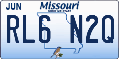 MO license plate RL6N2Q