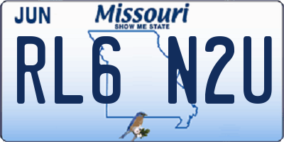 MO license plate RL6N2U