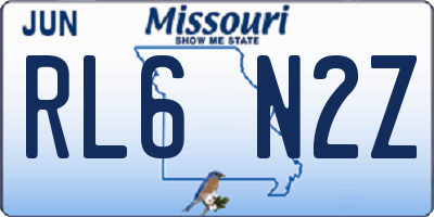 MO license plate RL6N2Z