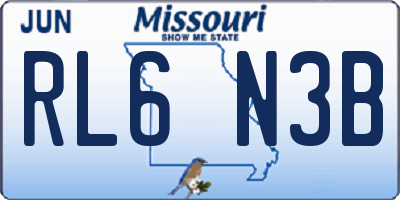 MO license plate RL6N3B