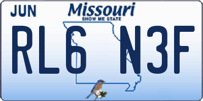 MO license plate RL6N3F