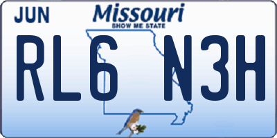 MO license plate RL6N3H