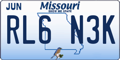 MO license plate RL6N3K