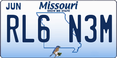 MO license plate RL6N3M