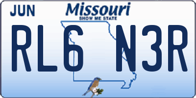 MO license plate RL6N3R