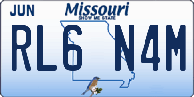 MO license plate RL6N4M