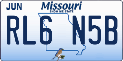 MO license plate RL6N5B