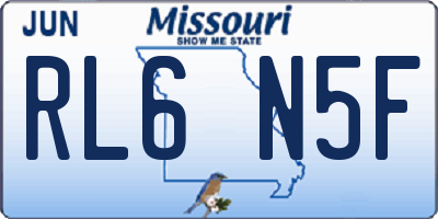 MO license plate RL6N5F