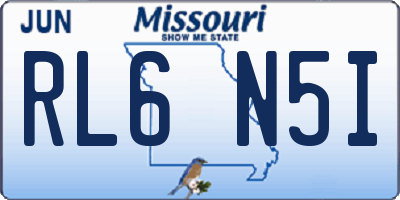 MO license plate RL6N5I
