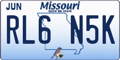 MO license plate RL6N5K