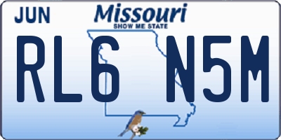 MO license plate RL6N5M