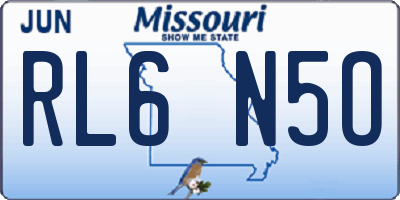 MO license plate RL6N5O