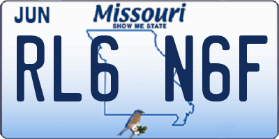 MO license plate RL6N6F