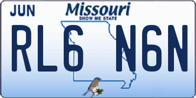 MO license plate RL6N6N