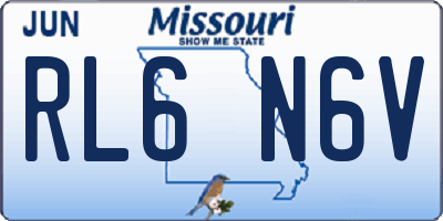 MO license plate RL6N6V