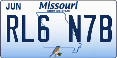 MO license plate RL6N7B
