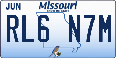 MO license plate RL6N7M