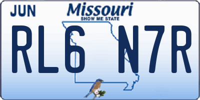 MO license plate RL6N7R