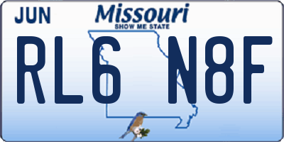 MO license plate RL6N8F
