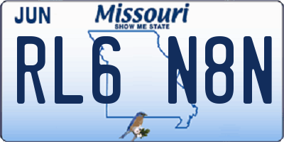 MO license plate RL6N8N