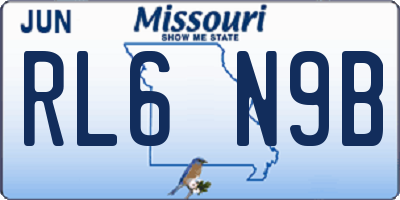 MO license plate RL6N9B