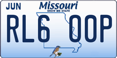 MO license plate RL6O0P